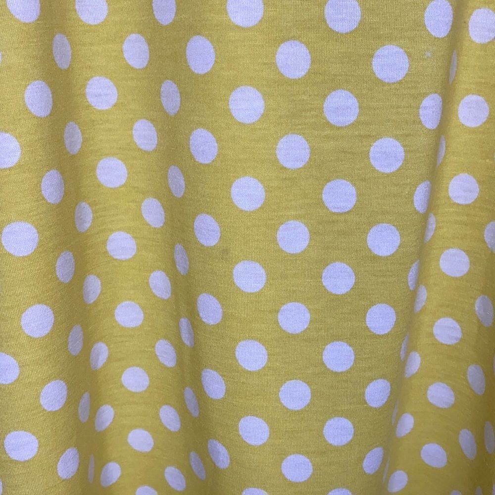 Anthony Richards Women’s Yellow with White Polka Dot Cold Shoulder Tunic Large - Picture 3 of 7